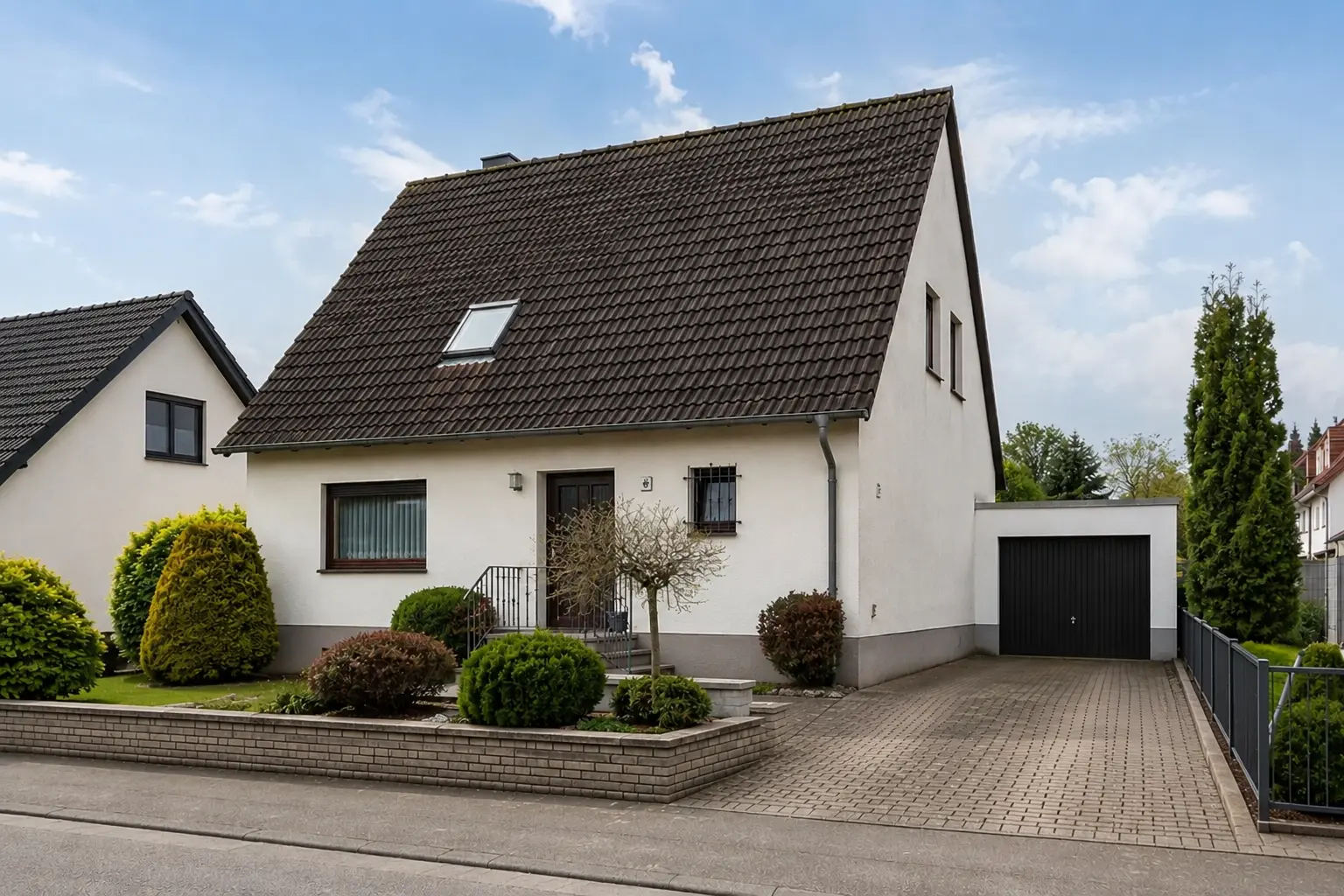 Einfamilienhaus mit Satteldach und Garage, bereit für den Verkauf in Saarbrücken