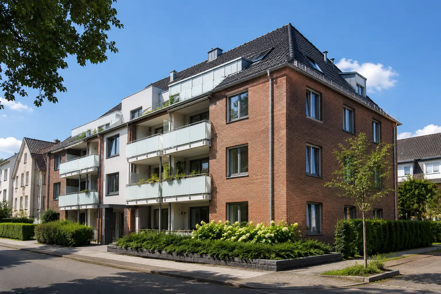 Mehrfamilienhaus mit Balkonen in Saarbrücken in der Mietverwaltung